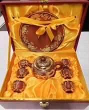 Сервиз чайный "Императорский" золото (чайник+поднос+6 пиал) (1363)