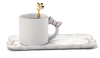 Кружка с ложкой и блюдцем "Glamour" 200мл керамика (1358 / 29262133(4)